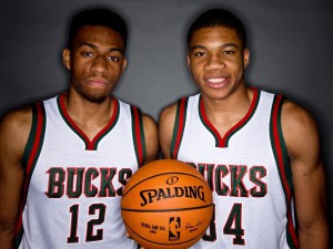 Jabari Parker e Giannis  Antetokounmpo, giovani promesse dei Milwaukee Bucks.