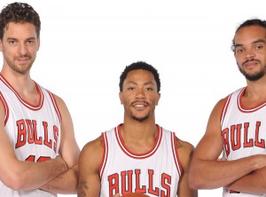 Pau Gasol, Derrick Rose e Joakim Noah.