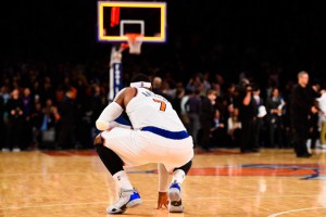 Carmelo Anthony deluso dopo la sconfitta sulla sirena contro i Jazz