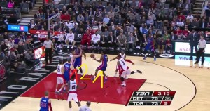 Jennings fa saltare James Johnson e la passa a Drummond