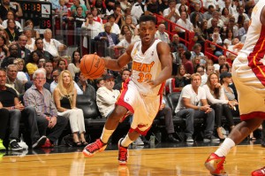 Norris Cole in azione con la casacca dei Miami Heat.