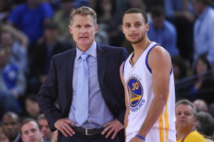 Steve Kerr assieme a Stephen Curry.