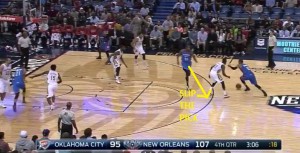 Durant esegue lo slip the pick