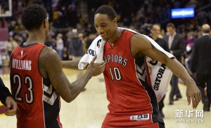 Williams assieme al compagno di squadra DeMar DeRozan