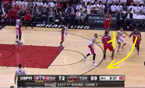 Beal e Seraphin giocano un pick and roll