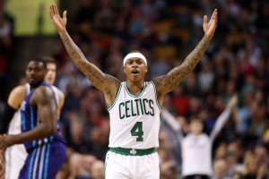 Isaiah Thomas che arringa il Garden