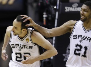 Manu Ginobili e Tim Duncan.