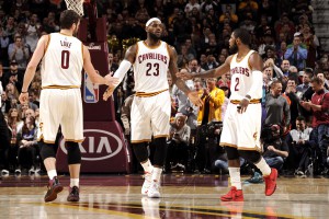The "Big Three": Kevin Love, LeBron James, Kyrie Irving