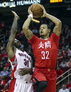 K.J. McDaniels in azione con la maglia dei Rockets