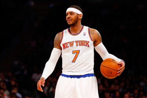 Carmelo 'Melo' Anthony con la jersey dei Knicks