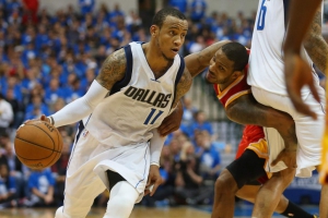 DALLAS, TX - APRIL 24: Monta Ellis #11 of the Dallas Mavericks during Game Three of the Western Conference quarterfinals of the 2015 NBA Playoffs at American Airlines Center on April 24, 2015 in Dallas, Texas. (Photo by Ronald Martinez/Getty Images)