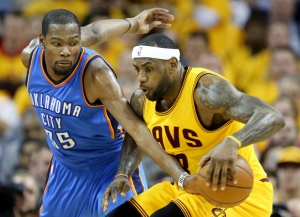 Durant LeBron, guardare cavaliers@thunder