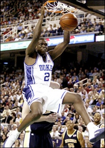 luol deng duke blue devils dunk