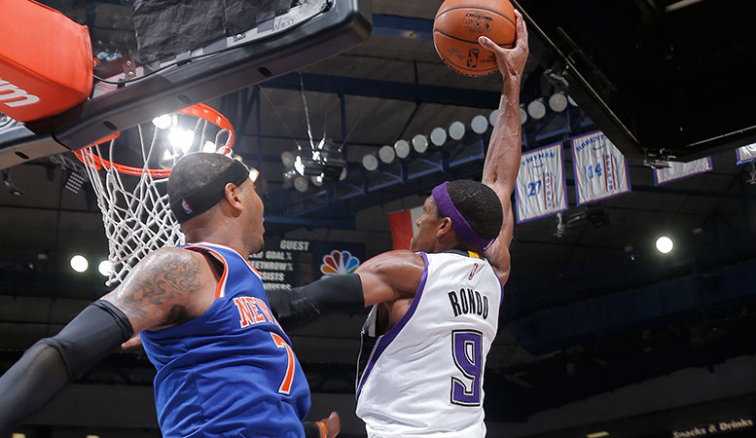 Carmelo Anthony e Rajon Rondo