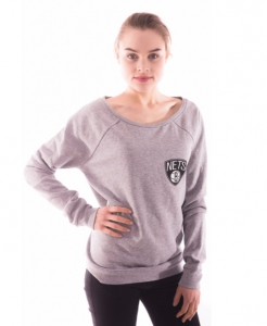 BROOKLYN NETS HOME STRETCH CREW - WOMENSGREY HEATHER CREW