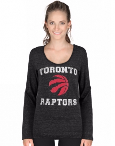 TORONTO RAPTORS GLITTER LOGO TRI-BLEND V-NECK T-SHIRT - Copia