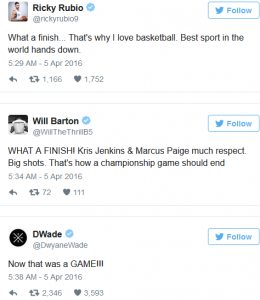 Reazioni di giocatori NBA alla finale NCAA