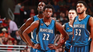 Kevin Garnett, Andrew Wiggins, Karl-Anthony Towns e Zach LaVine.