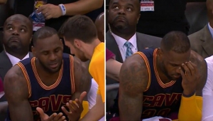 LA DELUSIONE DI LEBRON JAMES IN PANCHINA