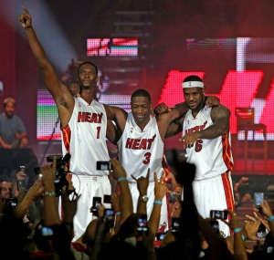 La presentazione dei Big Three di Miami nel 2010