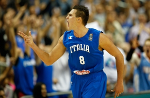 BERLIN, GERMANY - SEPTEMBER 08: Danilo Gallinari of Italy celebrates during the FIBA EuroBasket 2015 Group B basketball match between Spain and Italy at Arena of EuroBasket 2015 on September 8, 2015 in Berlin, Germany. (Photo by Boris Streubel/Bongarts/Getty Images)