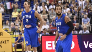 Danilo Gallinari (#8 ) e Marco Belinelli (#3) con la maglia della Nazionale