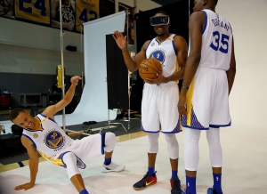 Stephen Curry, Andre Iguodala e Kevin Durant.