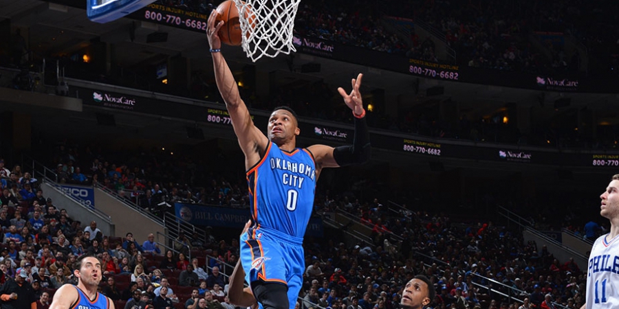 Russell Westbrook contro i Sixers