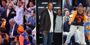 John Starks con Spike Lee, che ancora oggi indossa spesso la sua canotta.
