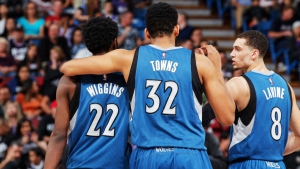 Il trio di giovani stelle dei Timberwolves: Andrew Wiggins, Karl-Anthony Towns e Zach LaVine