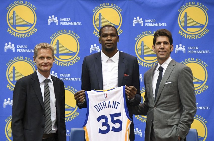 Kevin Durant all'arrivo ai Golden State Warriors