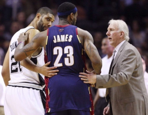 LeBron James e Gregg Popovich