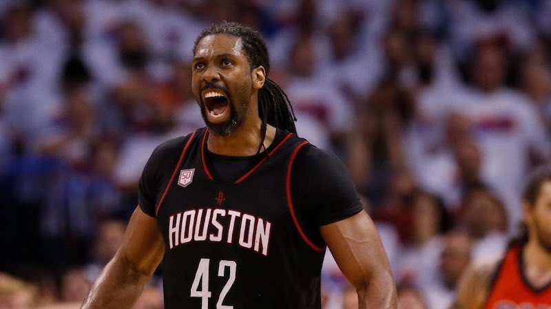 Nene con la maglia degli Houston Rockets