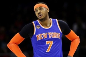 Carmelo Anthony con la maglia dei New York Knicks
