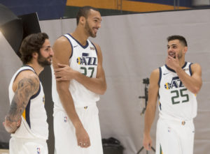 Le punte di diamante di Utah per il 2017/18. Da sinistra: Ricky Rubio, Rudy Gobert e... Raul Neto??