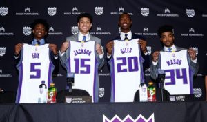 De'Aaron Fox, Justin Jackson, Harry Giles e Frank Mason, tutti scelti dai Kings al draft 2017