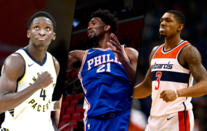 Da sinistra - Victor Oladipo, Joel Embiid e Bradley Beal, tutti All-Star per la prima volta