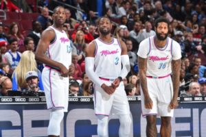 Da sinistra: Bam Adebayo, Dwyane Wade e James Johnson
