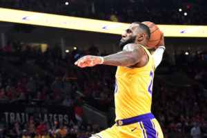 Lakers-Rockets-LeBron James, Los Angeles Lakers vs Portland Trail Blazers at Moda Center