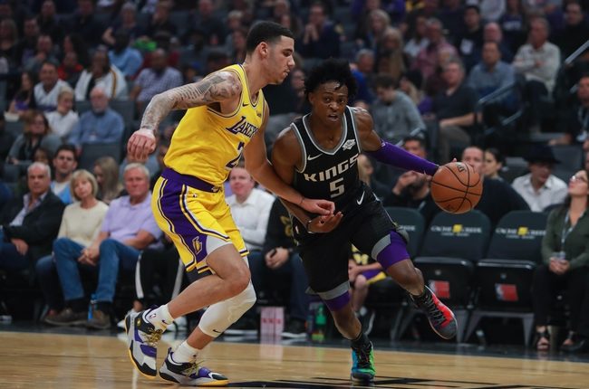 Lonzo Ball and De’Aaron Fox, Los Angeles Lakers vs Sacramento Kings at Golden 1 Center