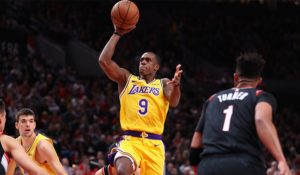 Rajon Rondo, Los Angeles Lakers vs Portland Trail Blazers at Moda Center