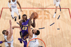 LeBron James, Los Angeles Lakers vs Denver Nuggets at Pepsi Center