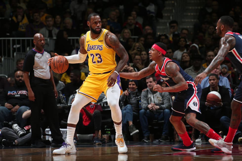 LeBron James and Bradley Beal, Los Angeles Lakers vs Washington Wizards at Capital One Arena