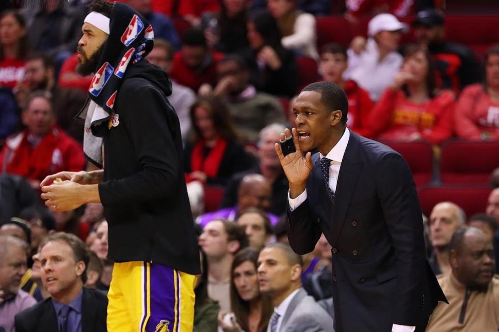 JaVale McGee and Rajon Rondo, Los Angeles Lakers vs Houston Rockets at Toyota Center