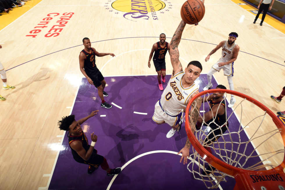 Kyle Kuzma, Los Angeles Lakers vs Cleveland Cavaliers at Staples Center