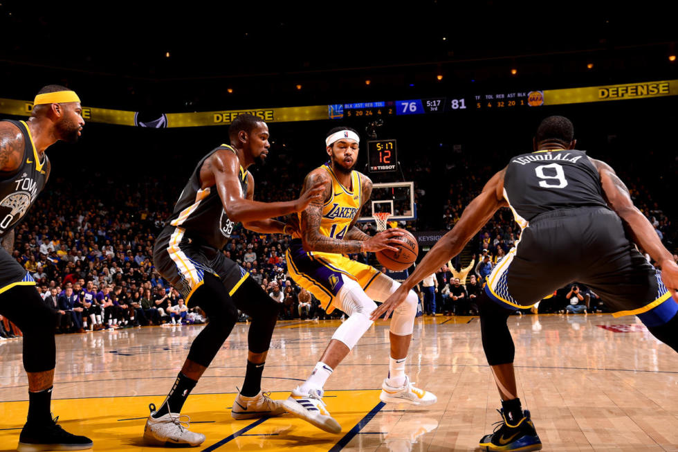 Brandon Ingram, Los Angeles Lakers vs Golden State Warriors at Oracle Arena