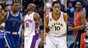 Kyle Lowry, Vince Carter, DeMar DeRozan e Chirs Bosh, simboli dei Toronto Raptors negli ultimi 25 anni