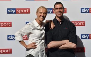 Paola Ellisse e Matteo Soragna, volti di Sky Sport NBA