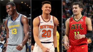 Jaren Jackson Jr. (Memphis), Kevin Knox (New York) e Trae Young (Atlanta)
