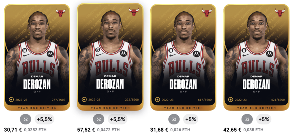 DeRozan valore su Sorare NBA 